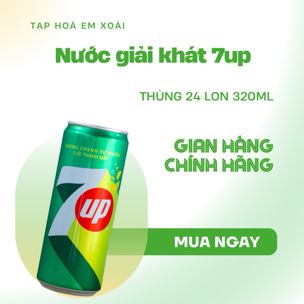 [ Nước Ngọt ] Thùng 24 Lon Nước Ngọt 7up 320ml