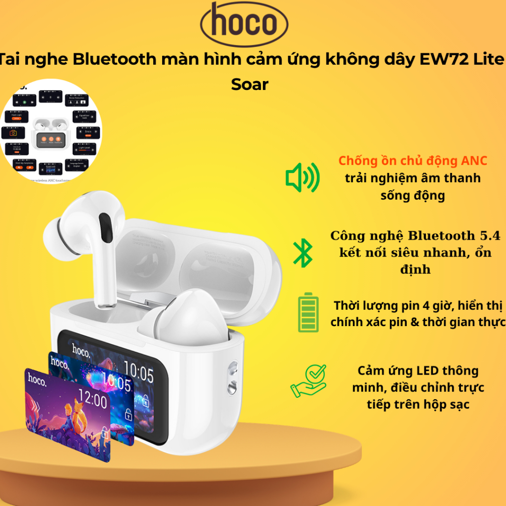 Tai nghe Bluetooth màn hình cảm ứng không dây EW72 Lite Soar