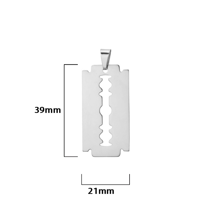 MD002 Mặt dây chuyền inox lưỡi lam độc đá phong cách