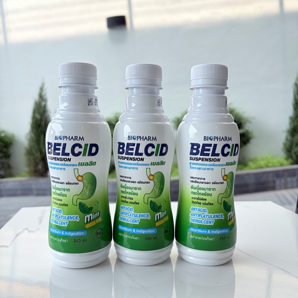 [COMBO 3 CHAI] Hỗ Trợ Giảm Trào Ngược Dạ Dày, Ợ Chua Belcid Suspension Biopharm Thái Lan 240ml - Vị 