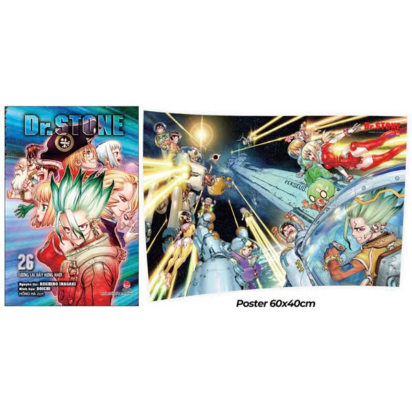 (+poster) Combo 2q vở Dr stone Dr.stone tập 1+26 kèm postet