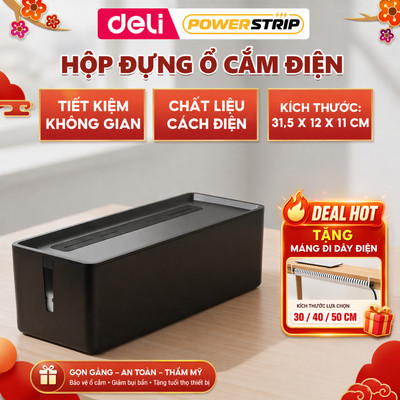 Hộp Đựng Ổ Điện DELI Tiết Kiệm Không Gian, Bút thử điện, Kìm tuốt dây điện, Máng đi dây điện, Phụ kiện điện chuyên dụng