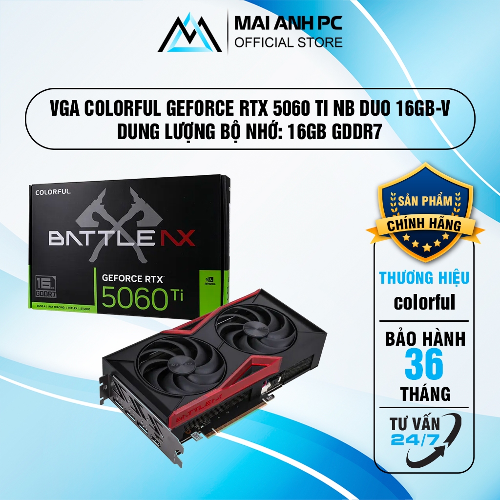 Colorful GeForce RTX 5060 Ti Gaming DUO 16GB-V