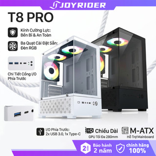 Vỏ máy tính JN-T8 MATX (3 quạt) bằng kính acrylic, vỏ máy tính RGB, vỏ máy tính chơi game e-sports, quạt RGB