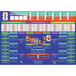 Lịch thi đấu World Cup 2026 Khổ 53x79cm - Theo giờ Việt Nam