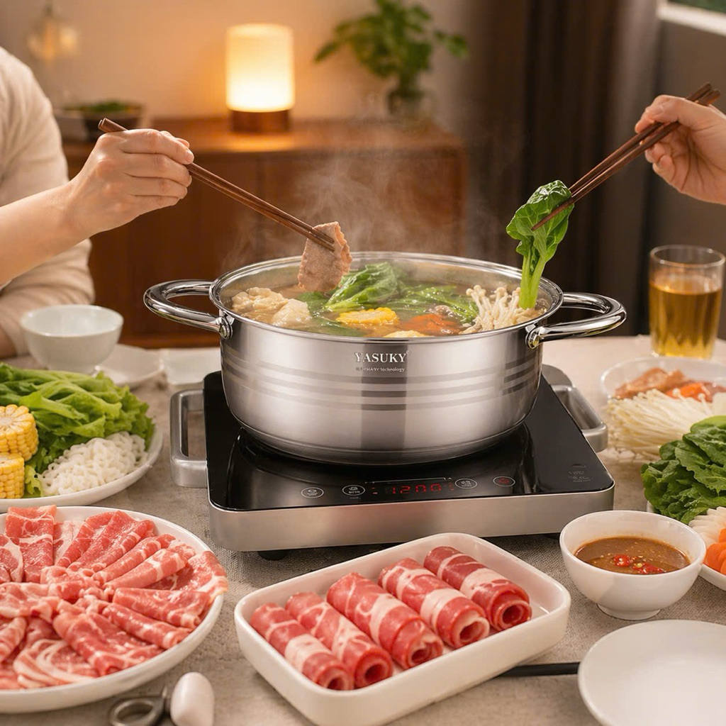 Nồi lẩu Yasuky YK-30BL – chất liệu inox 304