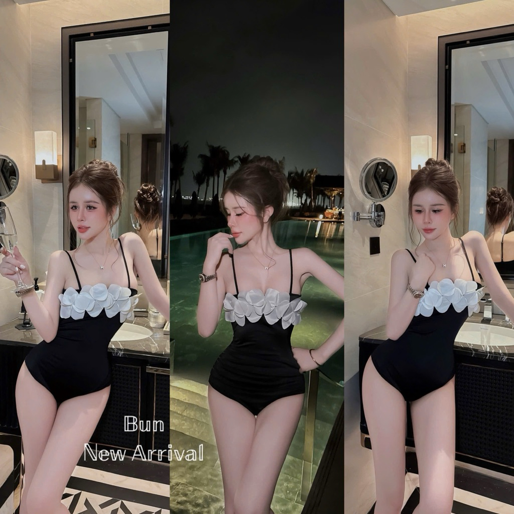 Áo liền thân mặc đi biển đính hoa ngực | BigBuy360 - bigbuy360.vn