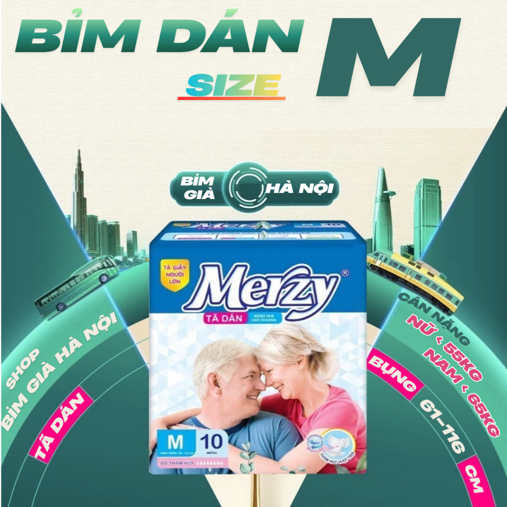 (Lẻ) Bỉm già Merzy M10 ML10 XL10 miếng #Tã già Merzy M10 #Tã người già MERZY  .#Bỉm già MERZY #Bỉm m