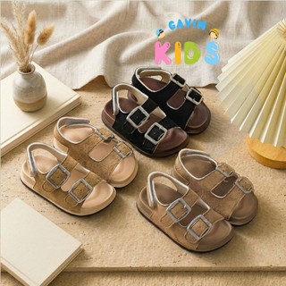 (Phom Nhỏ Tăng 1-2 Size) Dép Quai Hậu Liệu Da Lộn, Quai Khóa Điều Chỉnh Cho Bé Đi Học, Đi Chơi