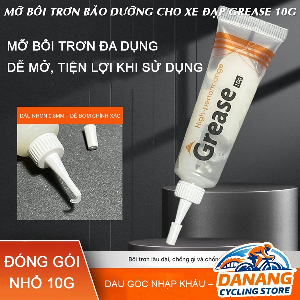 Mỡ Bôi Trơn Xe Đạp Grease 10G (Tuýp Trắng Cam) – Bảo Dưỡng Cối Líp Ratchet Pawl, Vòng Bi Ceramic