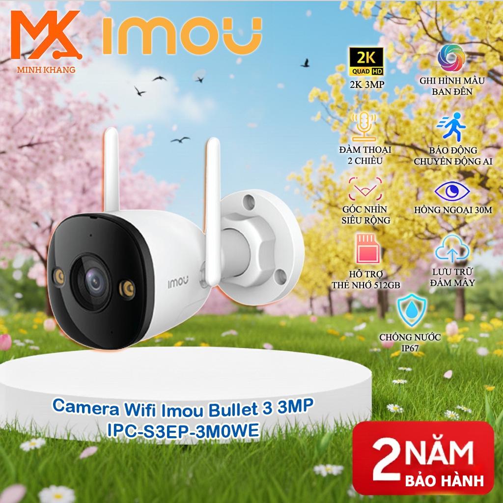 [Imou Chính Hãng] Camera Bullet 3 Ngoài Trời 3MP & 5MP – PC-S3EP-3M0WE / IPC-S3EP-5M0WE– WiFi – Full