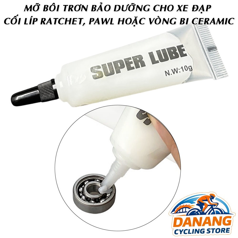 Mỡ Bôi Trơn Xe Đạp SUPER LUBE 10G – Bảo Dưỡng Cối Líp Ratchet Pawl, Vòng Bi Ceramic
