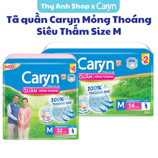 Tã Quần Người Lớn Caryn Siêu Thấm, Mỏng Nhẹ, Mỏng Thoáng Chống Tràn, Cho Người Già Size M16/M32 Miếng