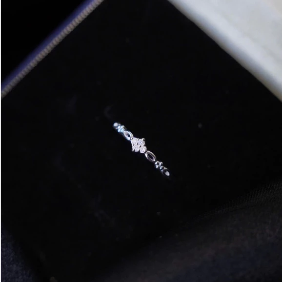 Nhẫn bạc nữ S925 đính đá thanh mảnh Asmi Petite Muse NA22 6