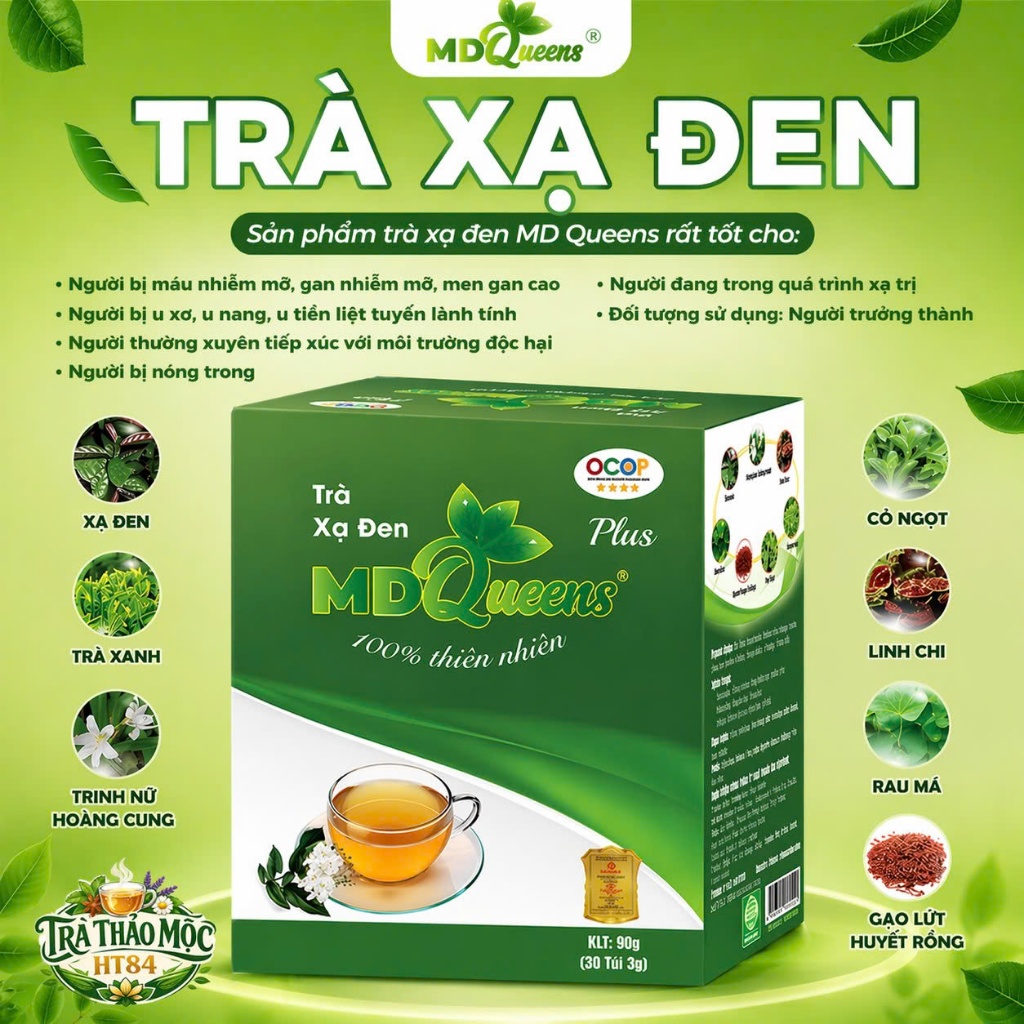 TRÀ XẠ ĐEN MDQUEENS ( 1 HỘP 30 TÚI LỌC )