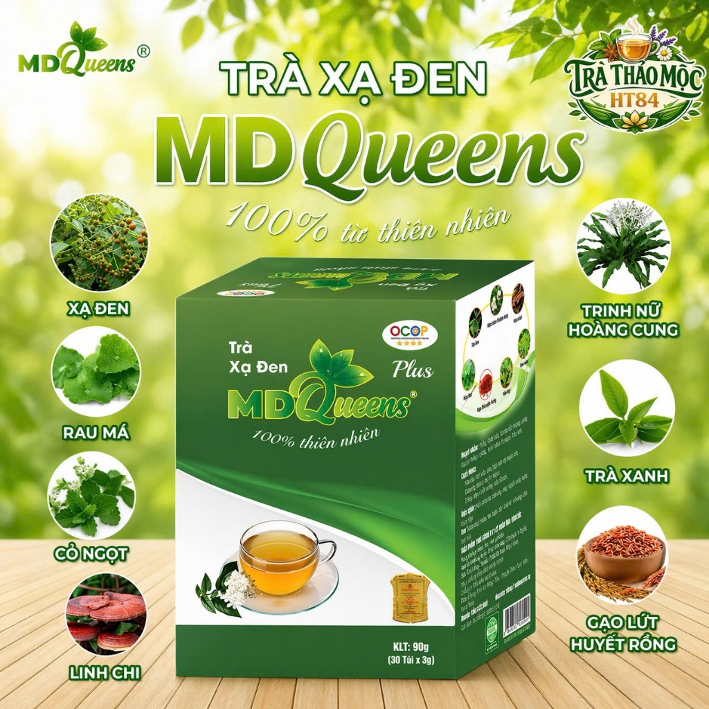 Trà Xạ Đen MDQUEENS ( Hộp 30 túi lọc )