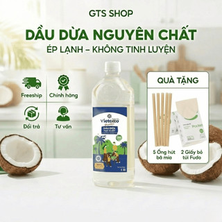 [Chính hãng kèm quà tặng] - Dầu Dừa Ép Lạnh Tinh Khiết Organic Vietcoco - Dưỡng Da, Dưỡng Tóc, Nấu Ăn
