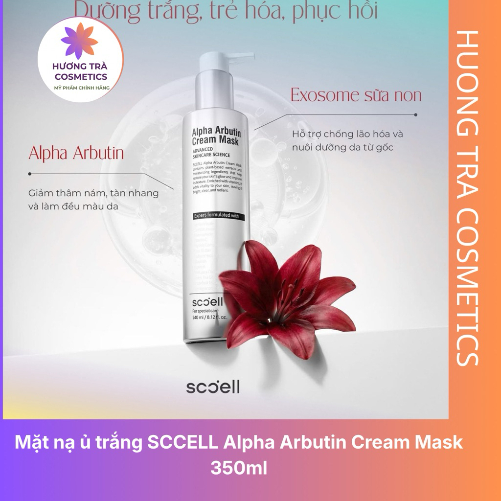( Hàng công ty) Mặt Nạ Dưỡng Sáng SCCELL Alpha Arbutin Cream Mask 240ml