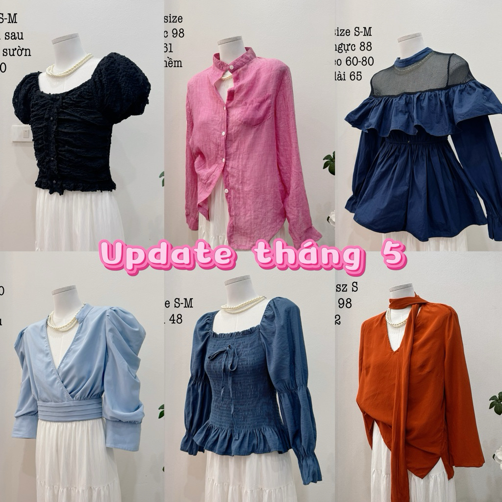 [2HAND] Áo sơ mi kiểu 2hand chất liệu voan, xô, đũi phong cách Hàn, đồ si HK