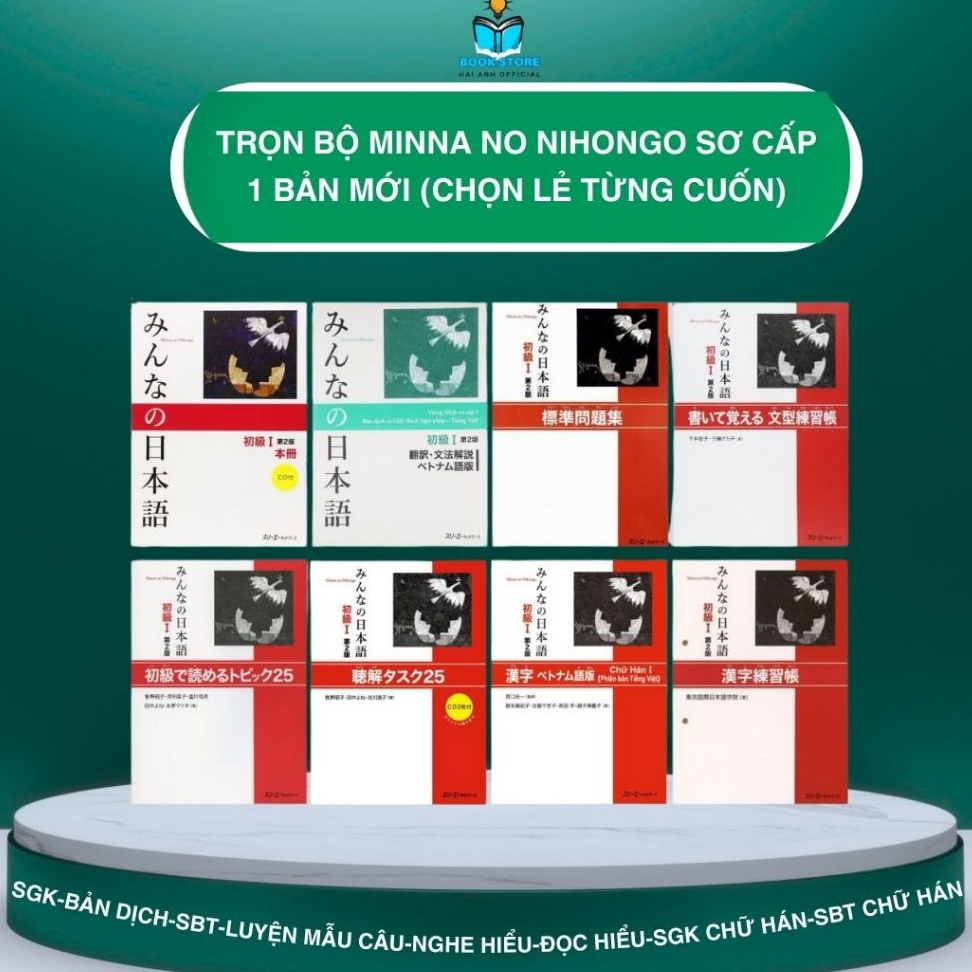 Sách - Trọn Bộ Minna No Nihongo Sơ Cấp 1 Bản Mới Cấp độ N5 Bài 1 đến 25 (Chọn lẻ từng cuốn)