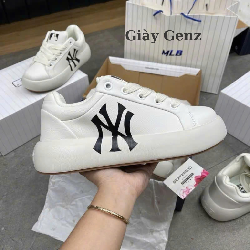 Giày MLB korea chunky classic base-LA dodgers-cream, giày sneaker thể thao nam nữ