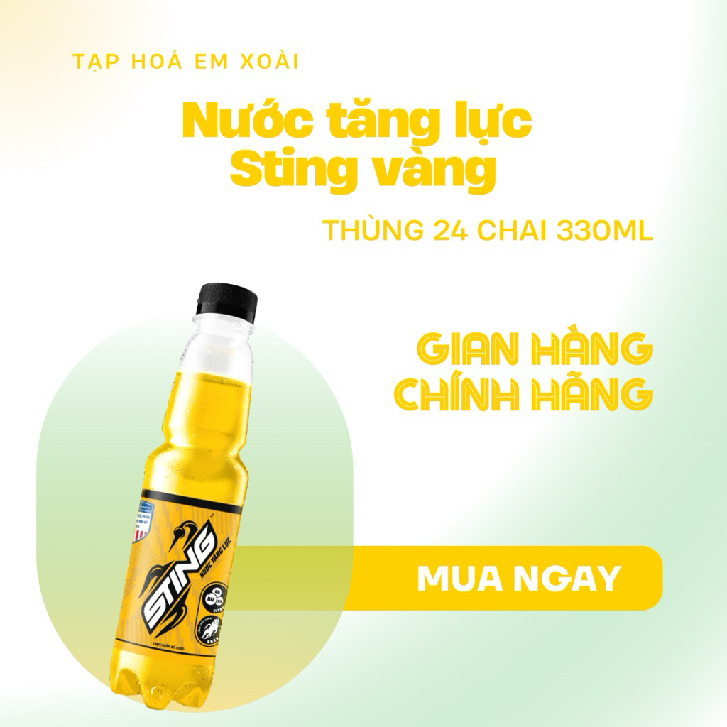 [ Nước Tăng Lực ] Thùng 24 Chai Nước Tăng Lực STING Vàng 330ml