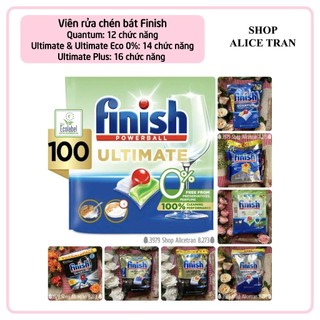 Finish Quantum Ultimate / Ultimate Eco 0% / Ultimate Plus & Quantum All in 1 Viên rửa chén bát cho máy