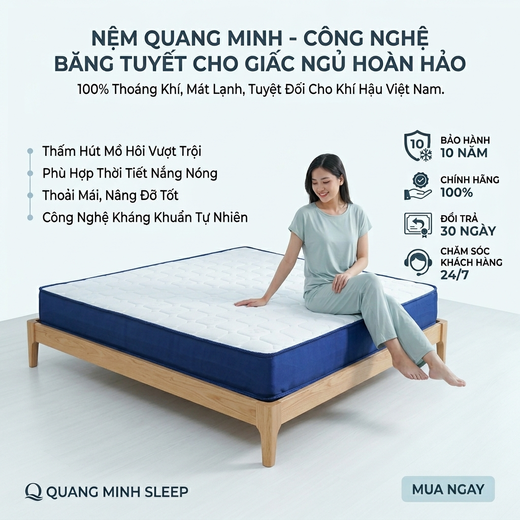 [TẶNG GỐI] Nệm Lò Xo Lumoo 1m8 x 2m - đệm giường Giảm Đau Lưng Hiệu Quả, Nâng Đỡ 7 Vùng Cơ Thể | BigBuy360 - bigbuy360.vn
