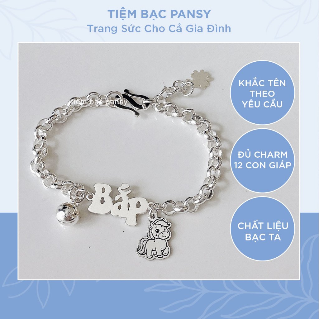 Lắc bạc ta cho bé gái trai khắc tên - Quà tặng thôi nôi, đầy tháng cho bé ý nghĩa