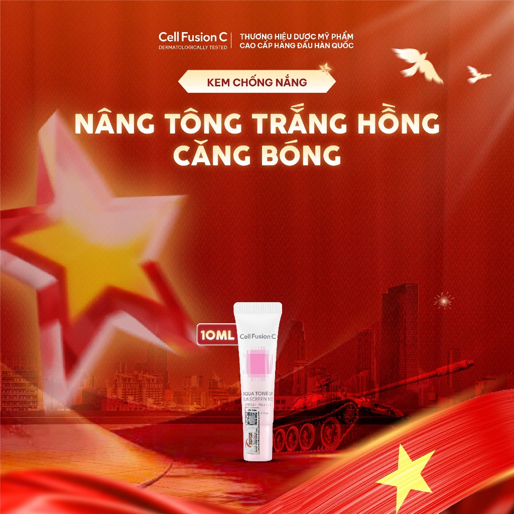 [10ML] Kem Chống Nắng Nâng Tone Cấp Ẩm Căng Bóng Cho Mọi Loại Da Cell Fusion C Aqua Tone Up Sunscree