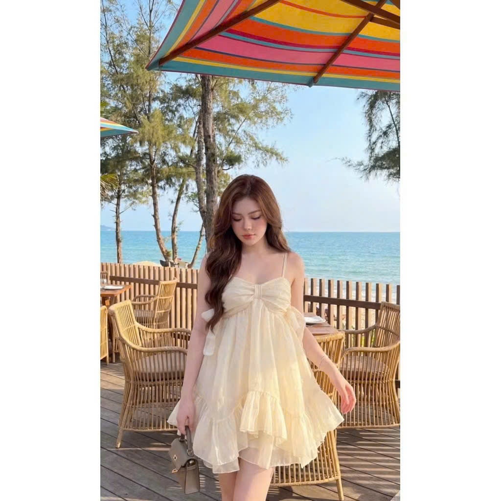 [SẴN/ CÓ MÚT ĐỆM] ĐẦM VÁY BABYDOLL HỞ LƯNG DÁNG XOÈ TAY BUỘC THẮT NƠ ĐI BIỂN SIÊU XINH 2MONDAY V67 | BigBuy360 - bigbuy360.vn