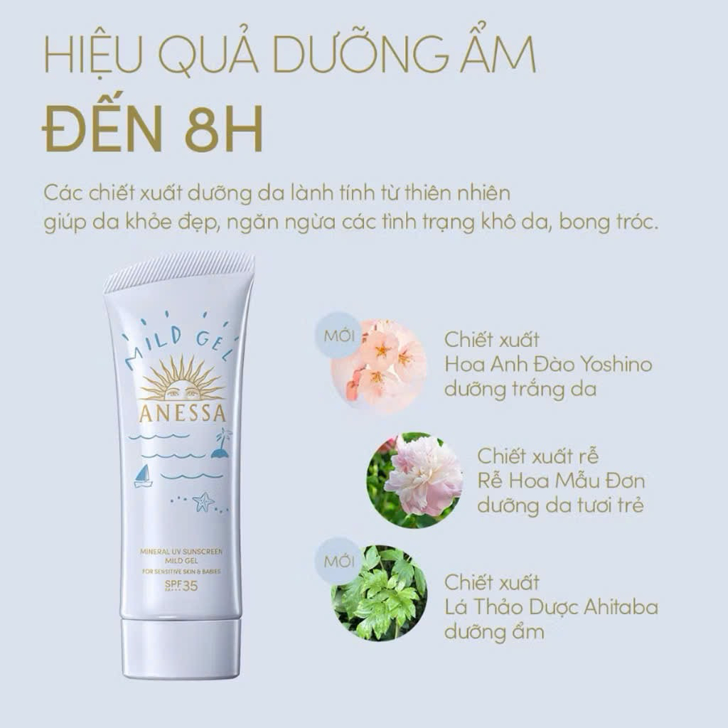 Kem Chống Nắng Da Nhạy Cảm Và Em Bé Annessa Mild Gel SPF35 PA+++ 90g