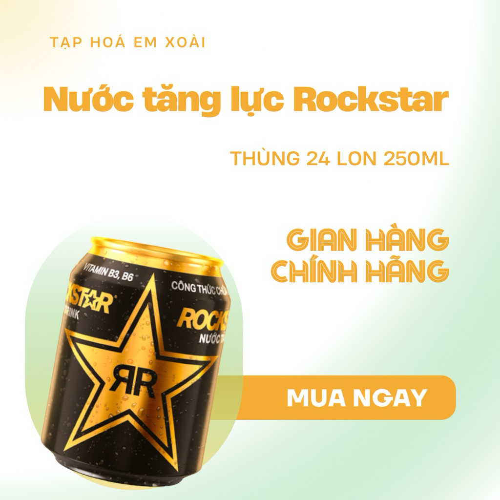 [ Nước Tăng Lực ] Thùng 24 Lon Nước Tăng Lực Rockstar 250ml