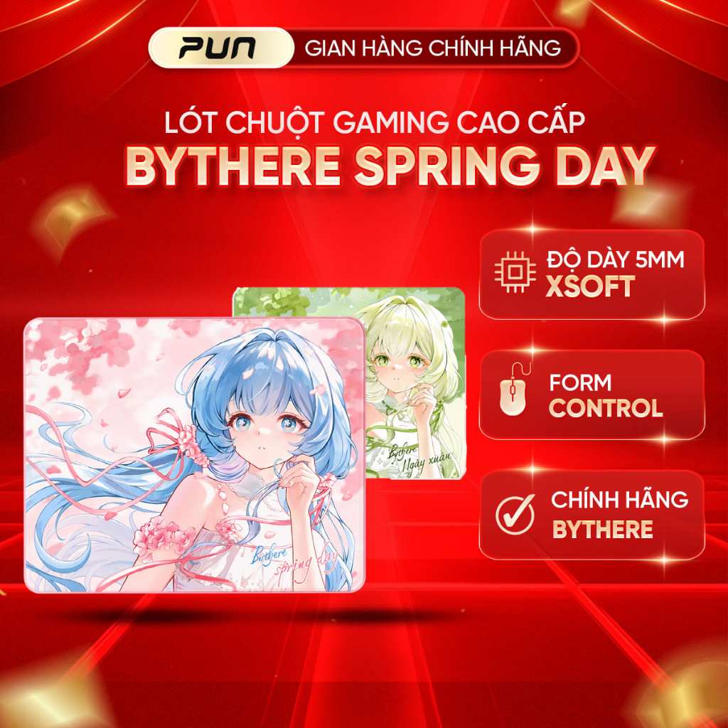 Lót Chuột Gaming Bythere Spring Day Control FPS – Bề Mặt Mịn, Cân Bằng Tốc Độ & Kiểm Soát