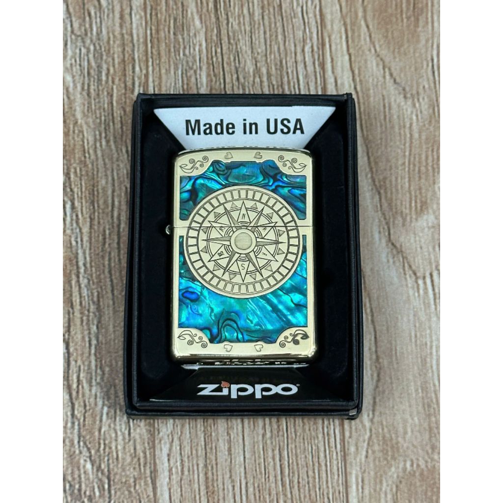Vỏ Zippo Chính Hãng Mỹ Khảm Xà Cử - Zippo Usa Cao Cấp