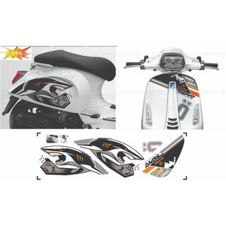Tem dán xe  Vespa Sprint - Primavera - Mẫu tem thiết kế Cá Mập Maru's Factory  - tem in 3 lớp chống nước bền màu
