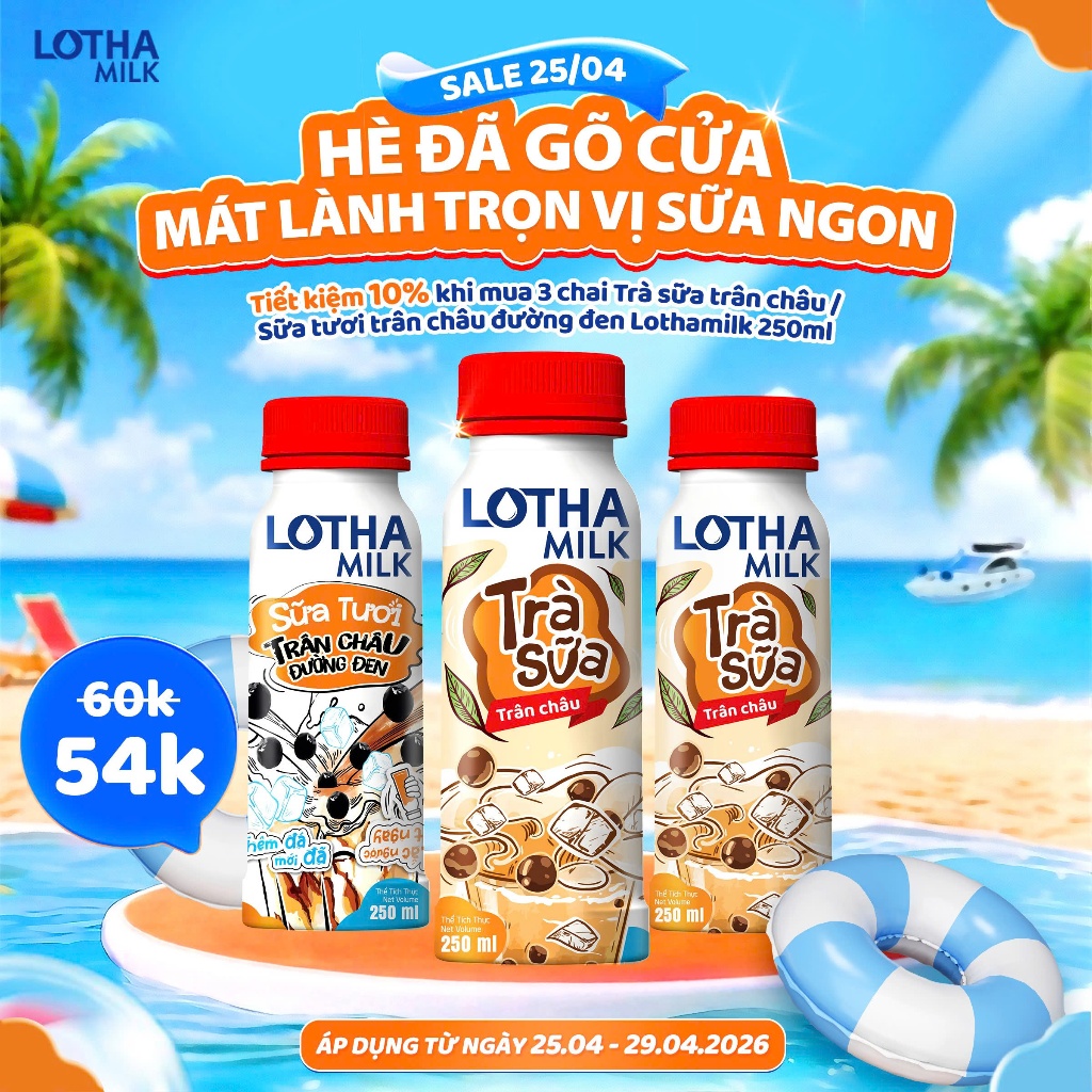 Trà sữa thanh trùng Lothamilk chai 250ml
