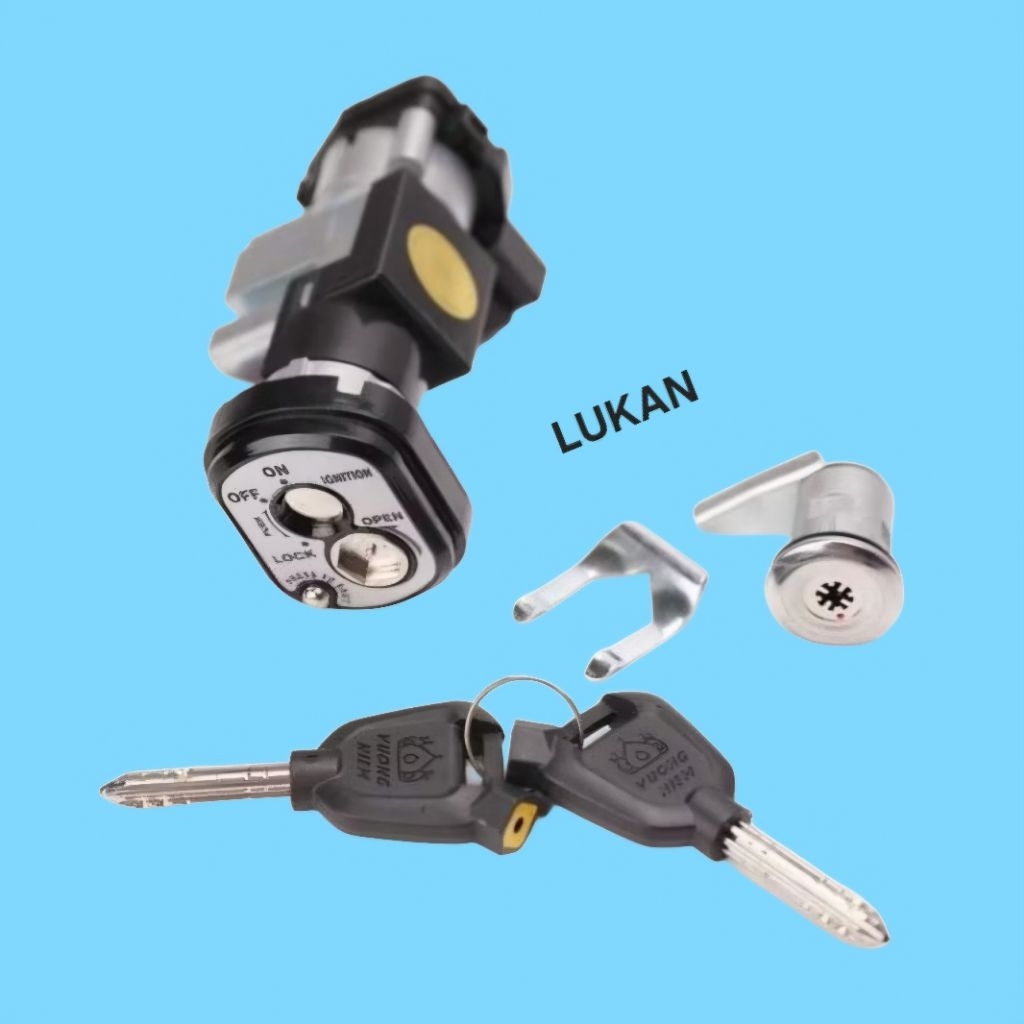 Bộ ổ khóa, công tắc điện 8 cạnh xe WAVE A, ALPHA 110... chống đoản