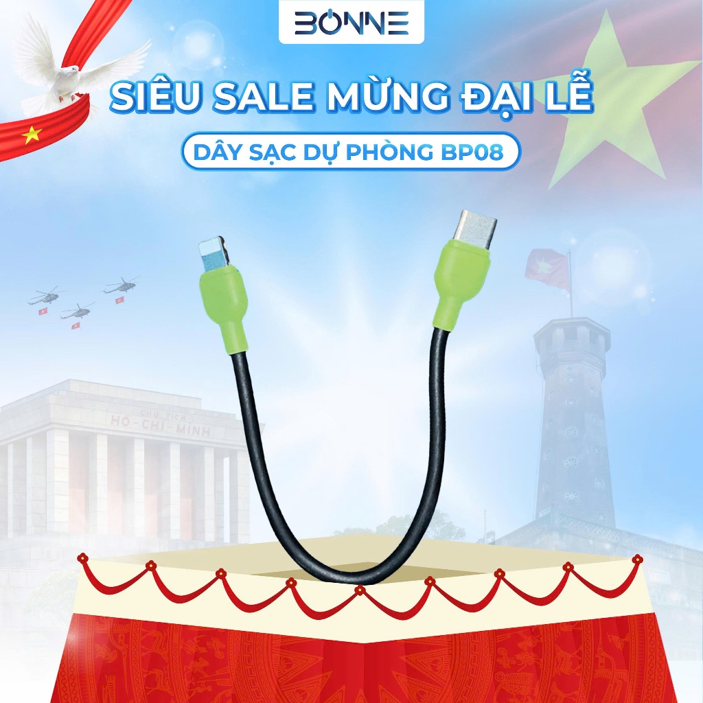 Dây sạc dự phòng dành cho BP08, có thể sạc nhiều loại thiết bị, bảo hành 1 năm lỗi 1 đổi 1 BY BONNE TECH | BigBuy360 - bigbuy360.vn