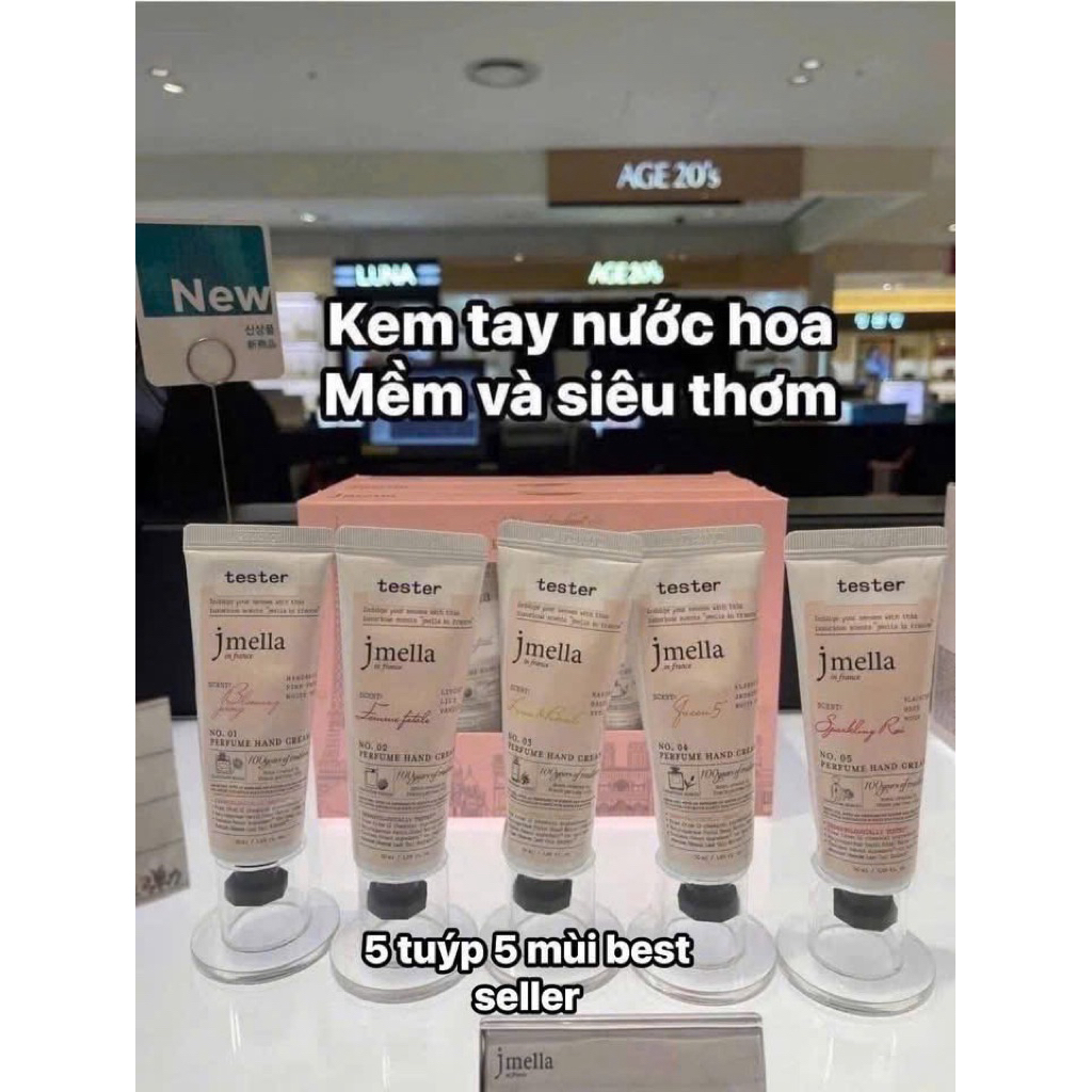 Set 5 Tuýp Kem Dưỡng Da Tay Hương Nước Hoa Jmella In France Perfume Hand Cream [ Chính Hãng ]
