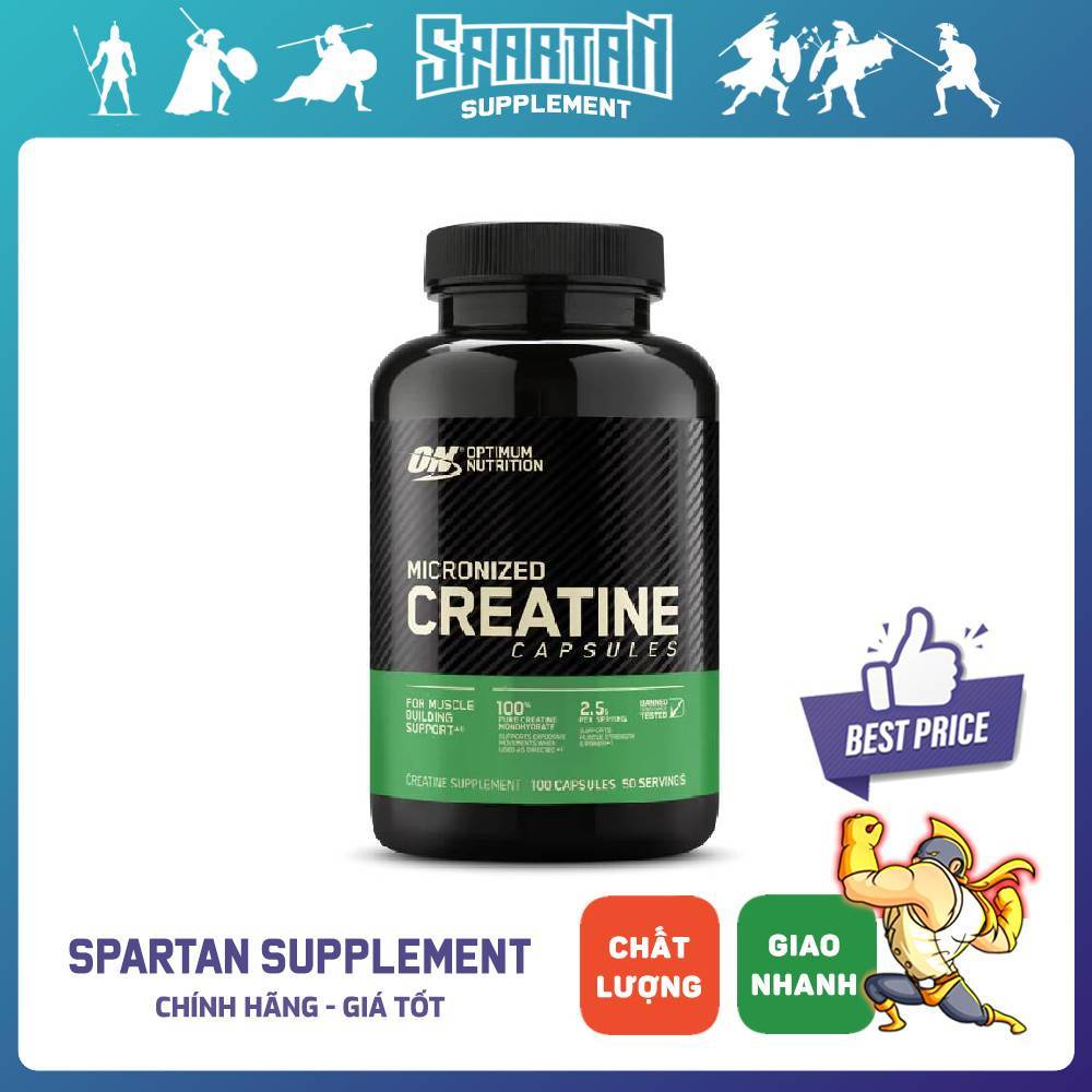 Optimum Nutrition Micronized Creatine Capsules – Tăng Sức Mạnh, Phục Hồi Nhanh