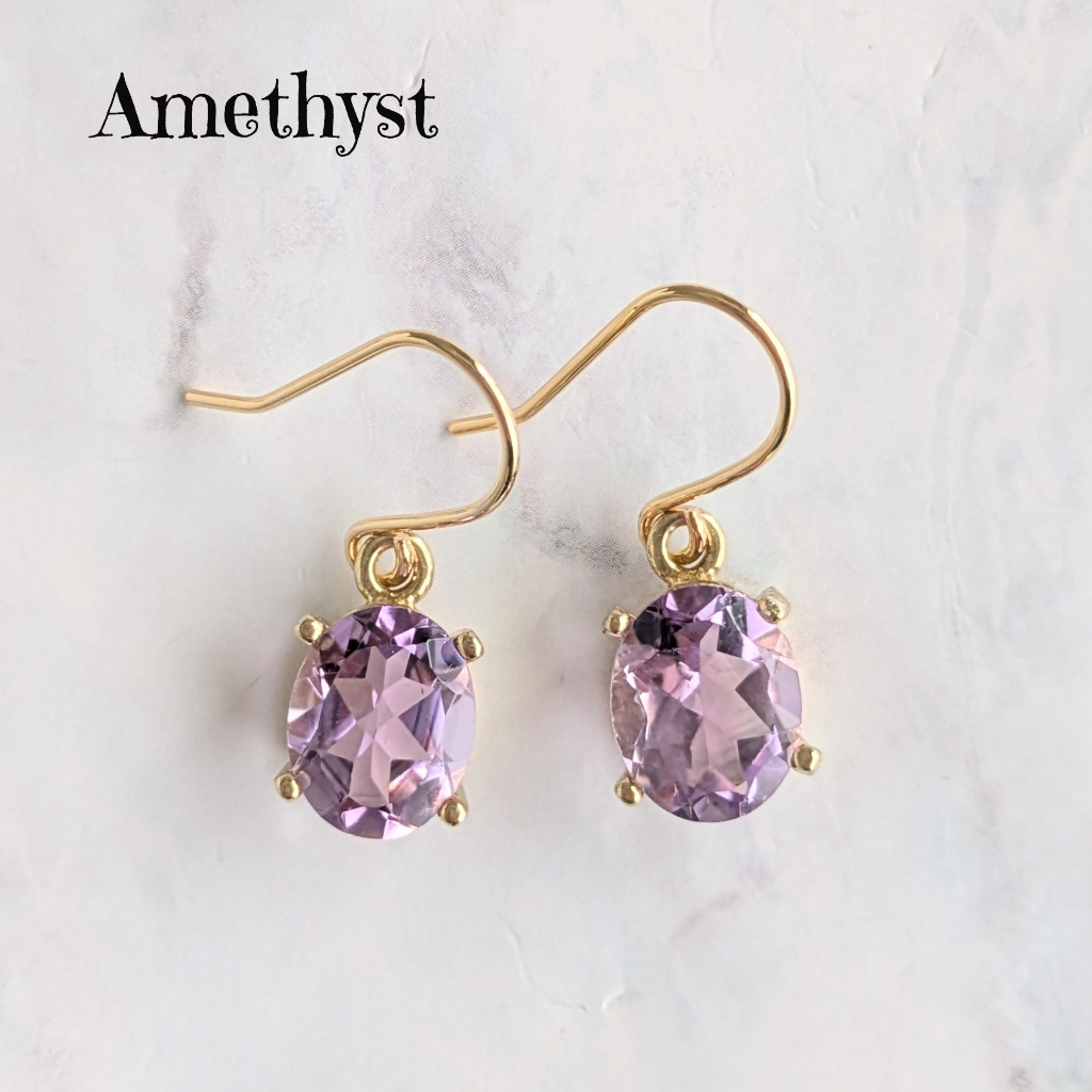 Gemstone Earrings - Amethyst - Direct from Japan