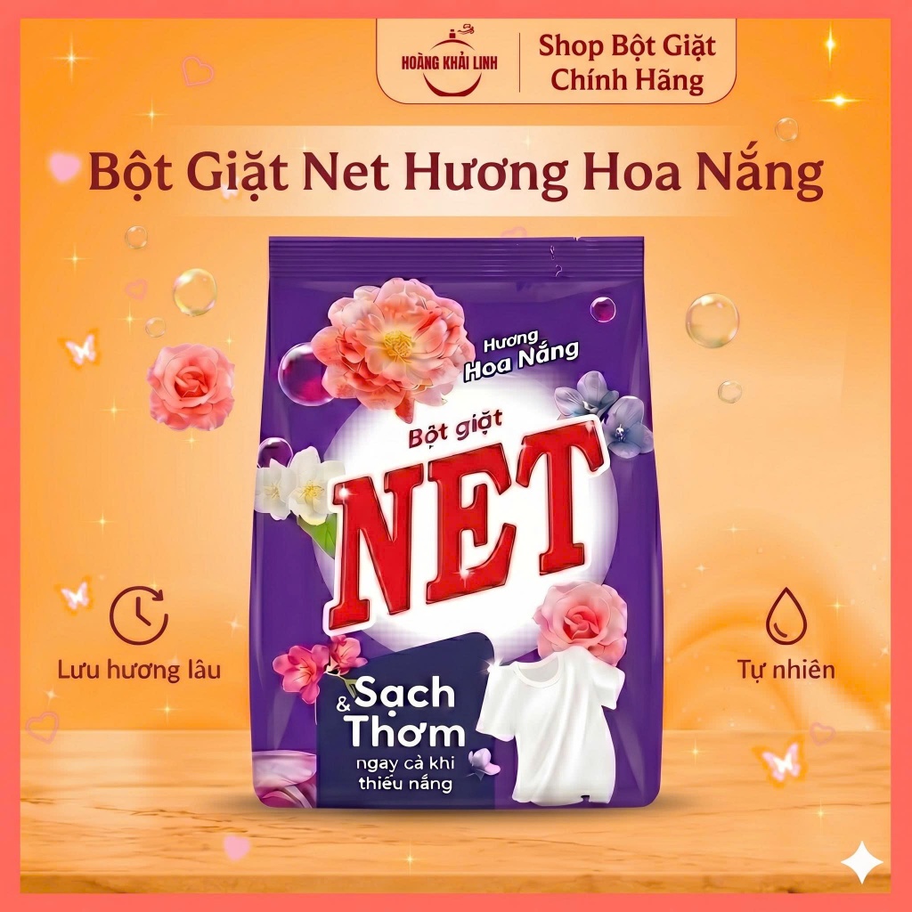 Bột Giặt Net Hương Hoa Nắng Ngát Hương Gói 2kg
