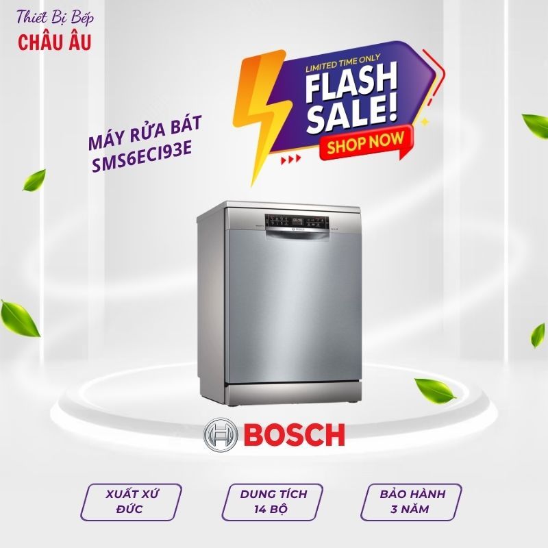 Máy rửa bát độc lập Bosch SMS6ECI93E SERIE 6 - HIỆU SUẤT CAO, SẤY KHÔ THÔNG MINH