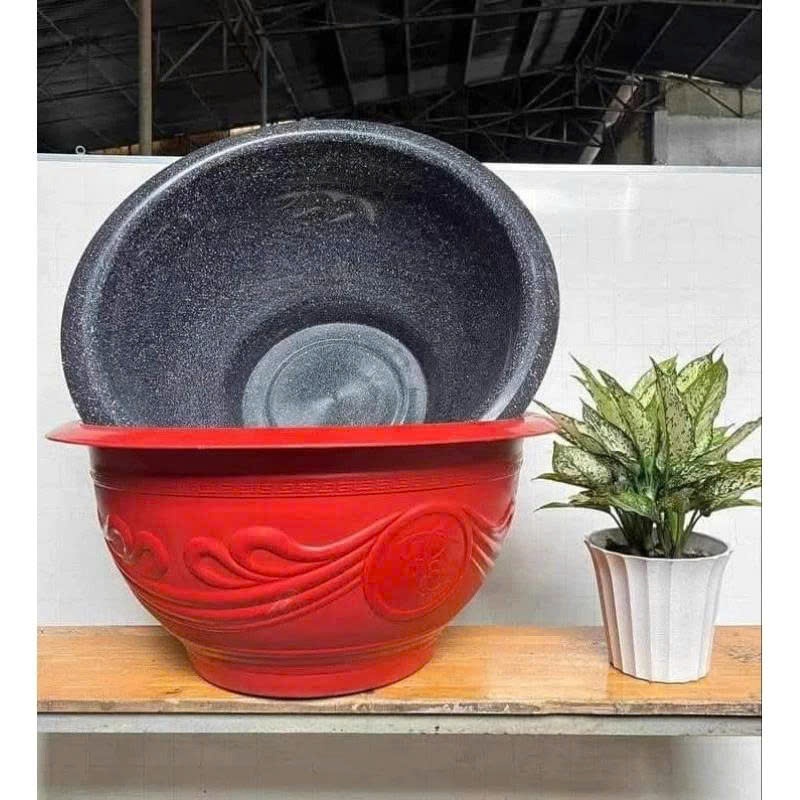 [5 Cái] Chậu Nhựa Truyền Thống T48 Đá Đen/đỏ - chậu T48 có lỗ (46x24cm)