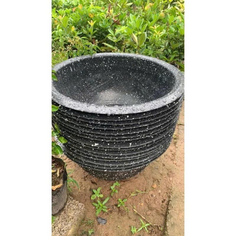 [5 Cái] Chậu Nhựa Truyền Thống T48 Đá Đen/đỏ - chậu T48 có lỗ (46x24cm)