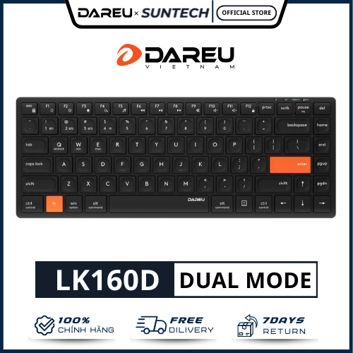 Bàn Phím Có Dây DareU LK160D - Thiết Kế Slim Siêu Mỏng, Chống Nước, Phím Gõ Êm Ái Cho Văn Phòng