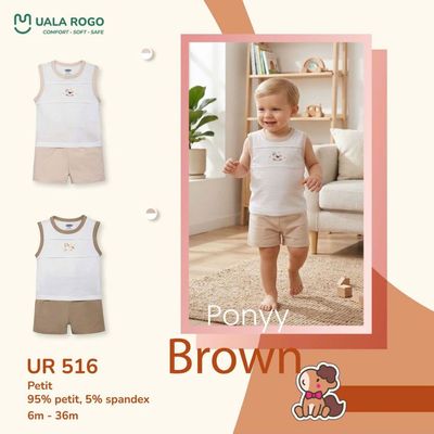 Bộ ba lỗ cho bé Ualarogo sát nách 6 tháng - 3 tuổi vải Petit mềm mịn thấm hút co giãn UR 516
