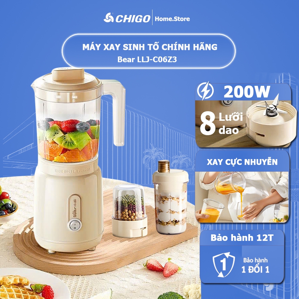 Máy xay sinh tố Bear LLJ-C06Z3 Chigo.home thiết kế hiện đại, hiệu suất cao lựa chọn tối ưu cho gia đ