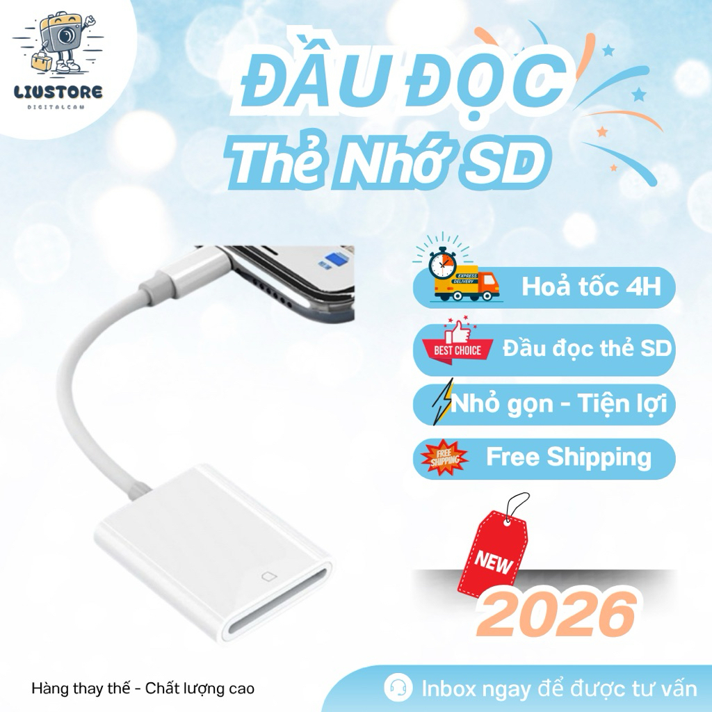 Đầu đọc thẻ nhớ SD OTG Lightning / TypeC cho iPhone